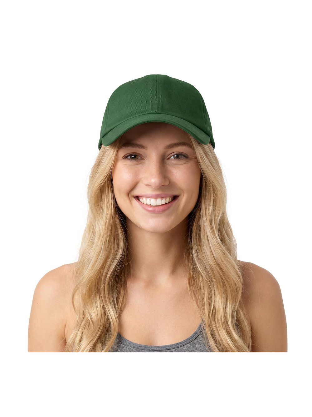 Womens Satin Lined Baseball Cap Washed Cotton | Vintage Green | Size OS